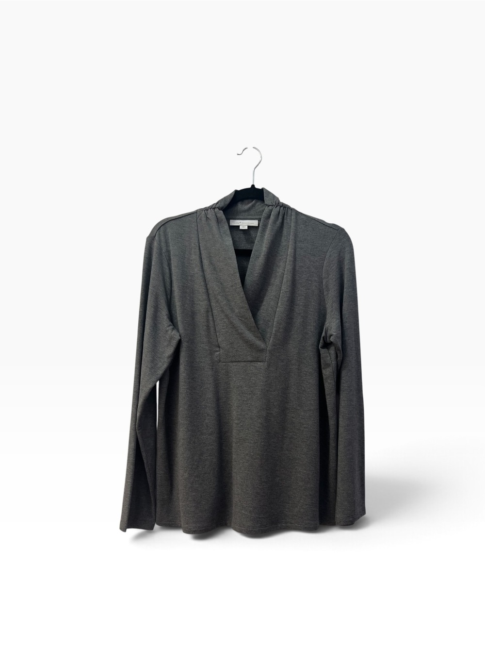 J. Jill Pure Jill Tranquility Fleece Gray V-Neck Tunic Top M Petite